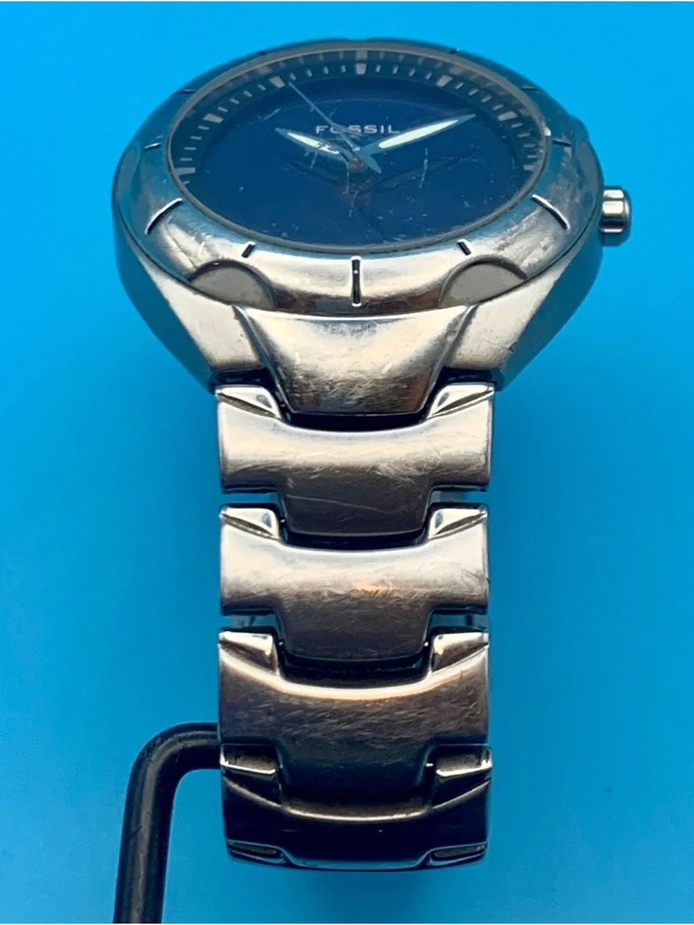 Fossil Men's Stainless Steel Blue Dial Watch